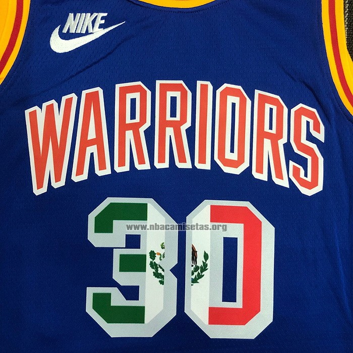 Camiseta Golden State Warriors Stephen Curry NO 30 Classic Royal Special Mexico Edition Azul